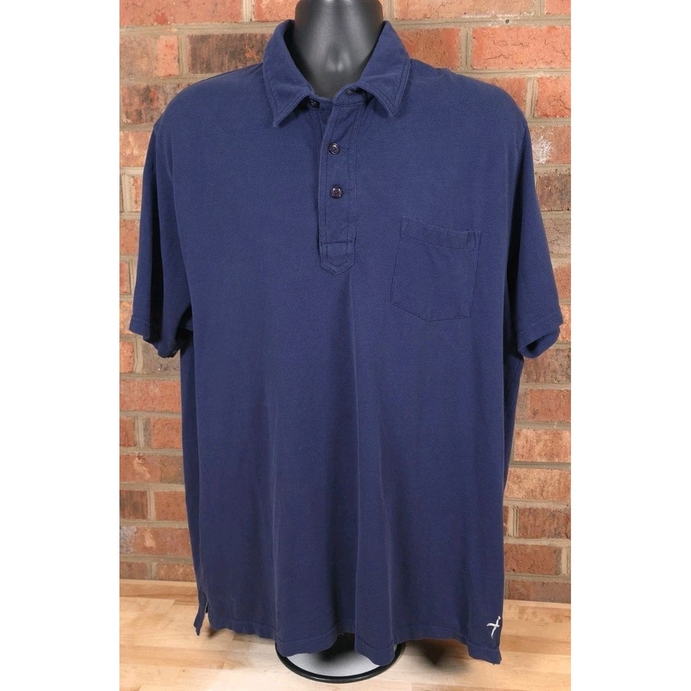 Relwen Pique Cotton Polo Shirt Mens 2XL Navy Blue Golf Athletic